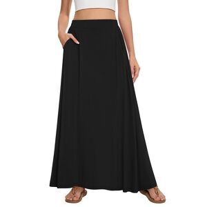 Maxi A-line Long Skirt, LARGE, 8N-146B006